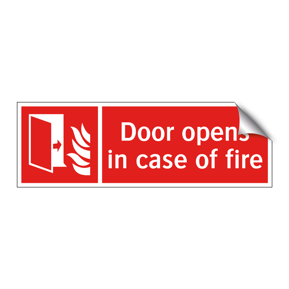 Door opens in case of fire