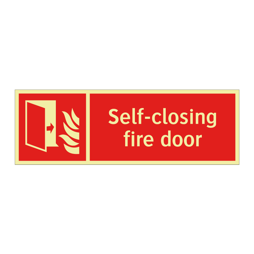 Self-closing fire door