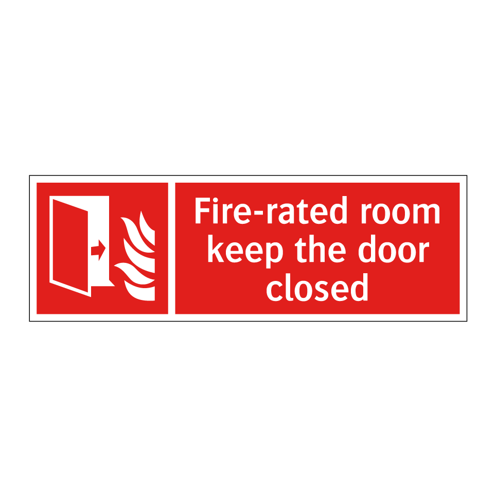 Fire-rated room keep the door closed