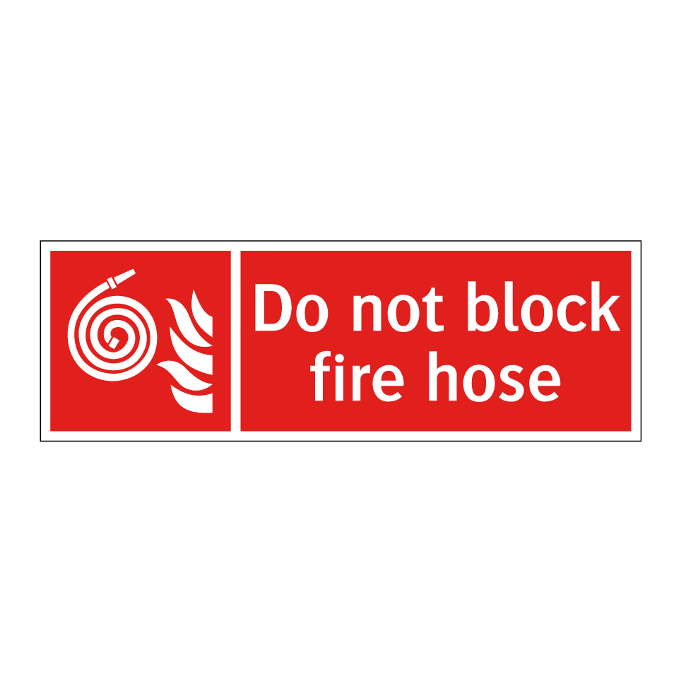 Do not block fire hose