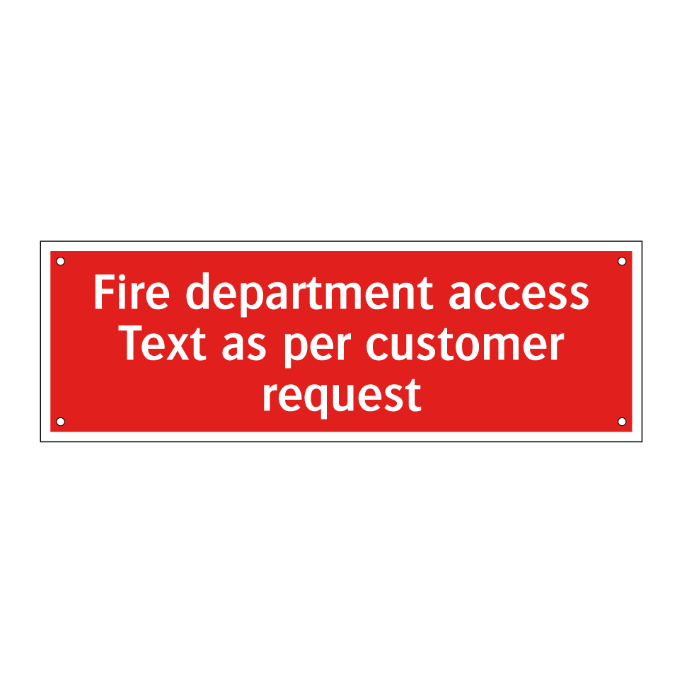 Fire department access Text as per customer request