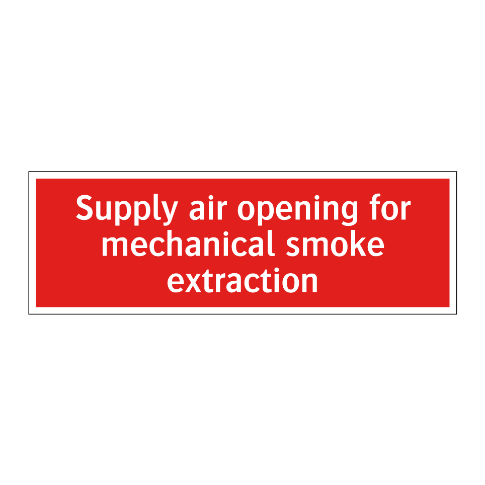 Supply air opening for mechanical smoke extraction
