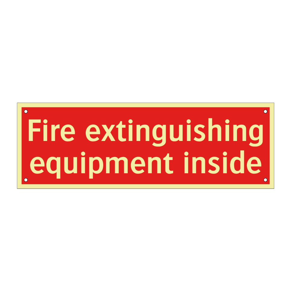 Fire extinguishing equipment inside