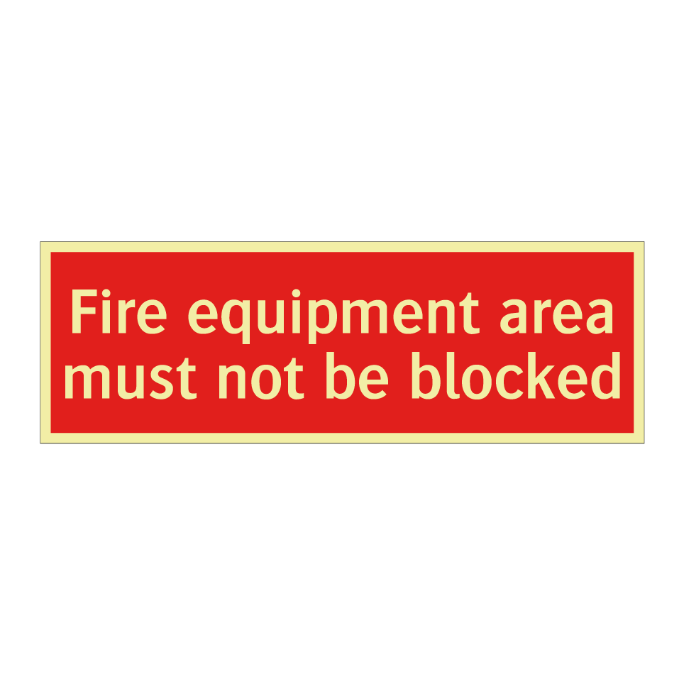 Fire equipment area must not be blocked