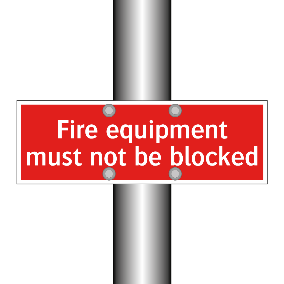 Fire equipment must not be blocked