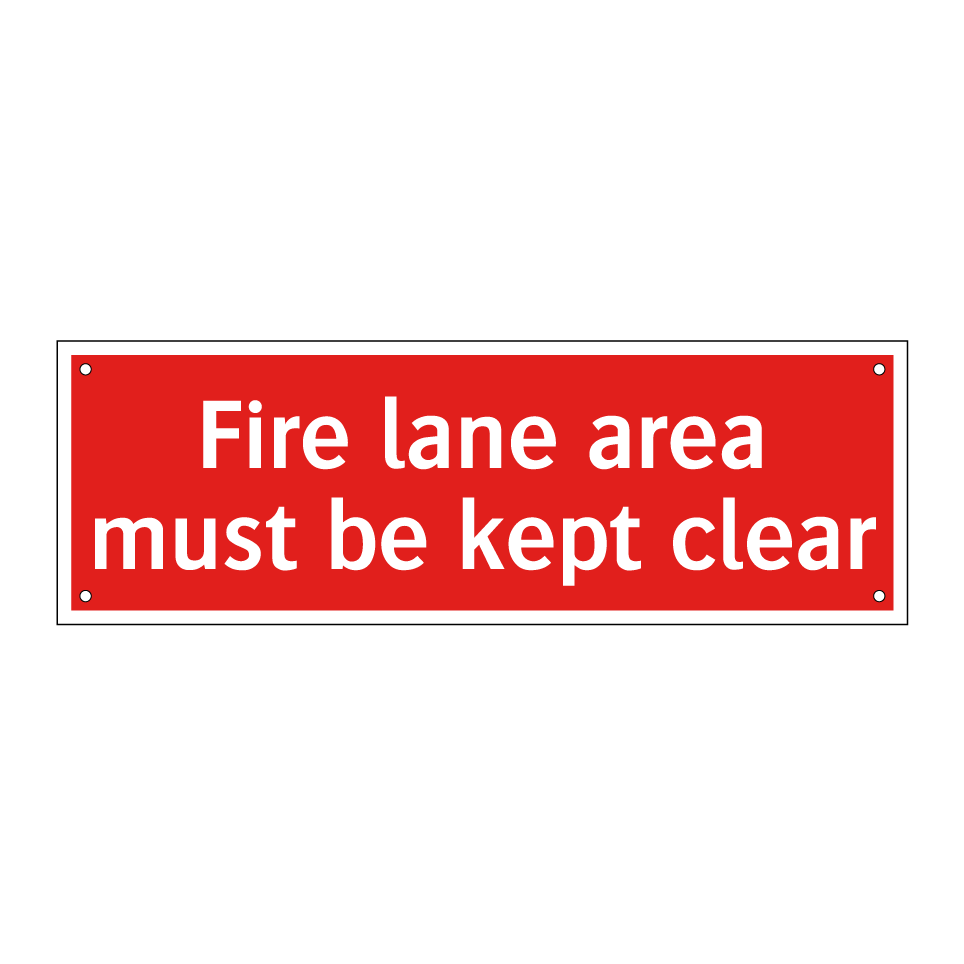 Fire lane area must be kept clear