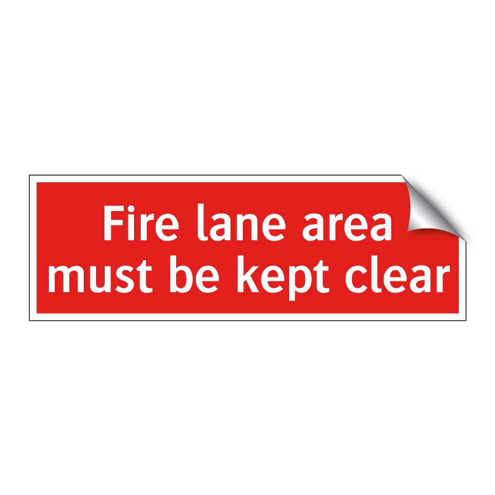 Fire lane area must be kept clear