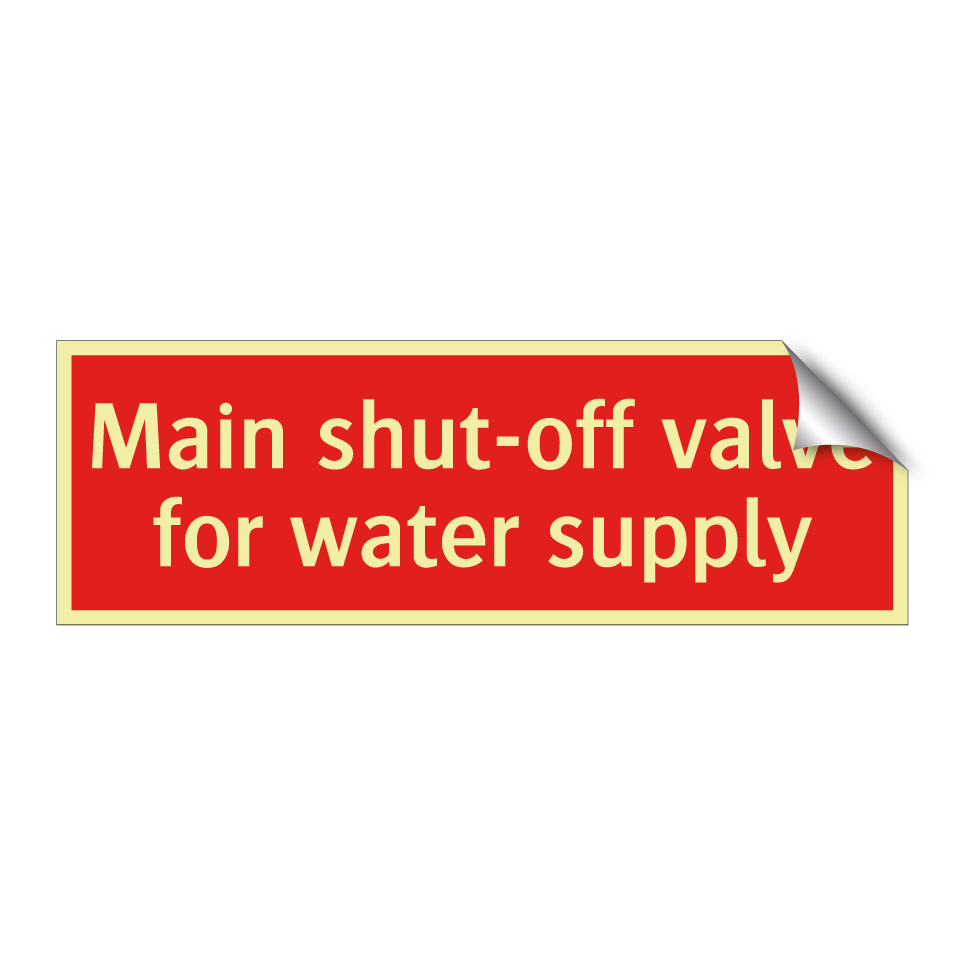 Main shut-off valve for water supply