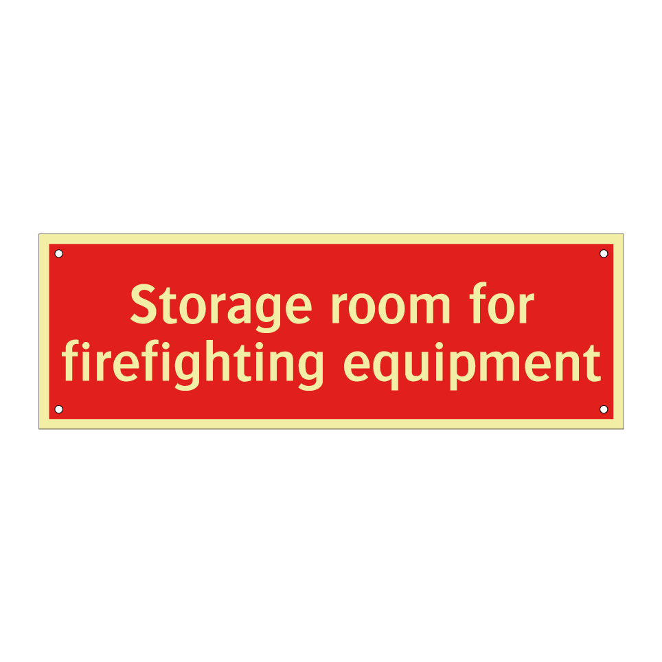 Storage room for firefighting equipment