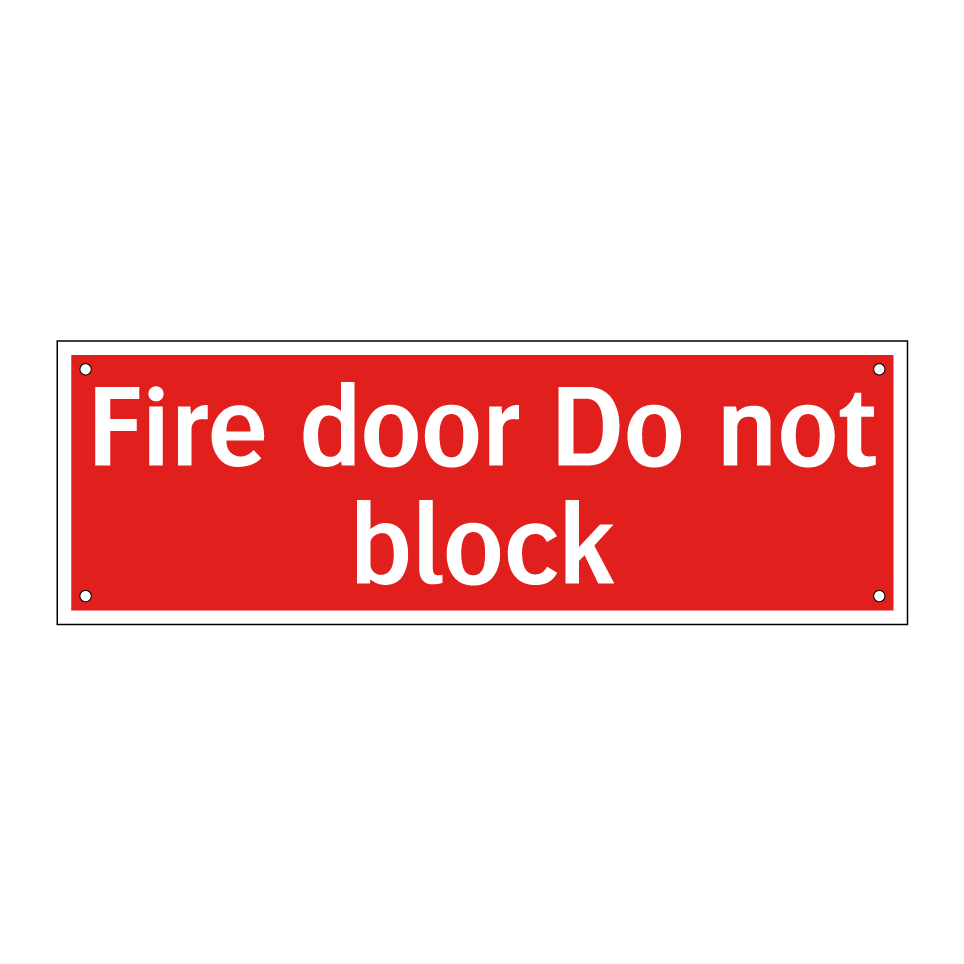 Fire door Do not block