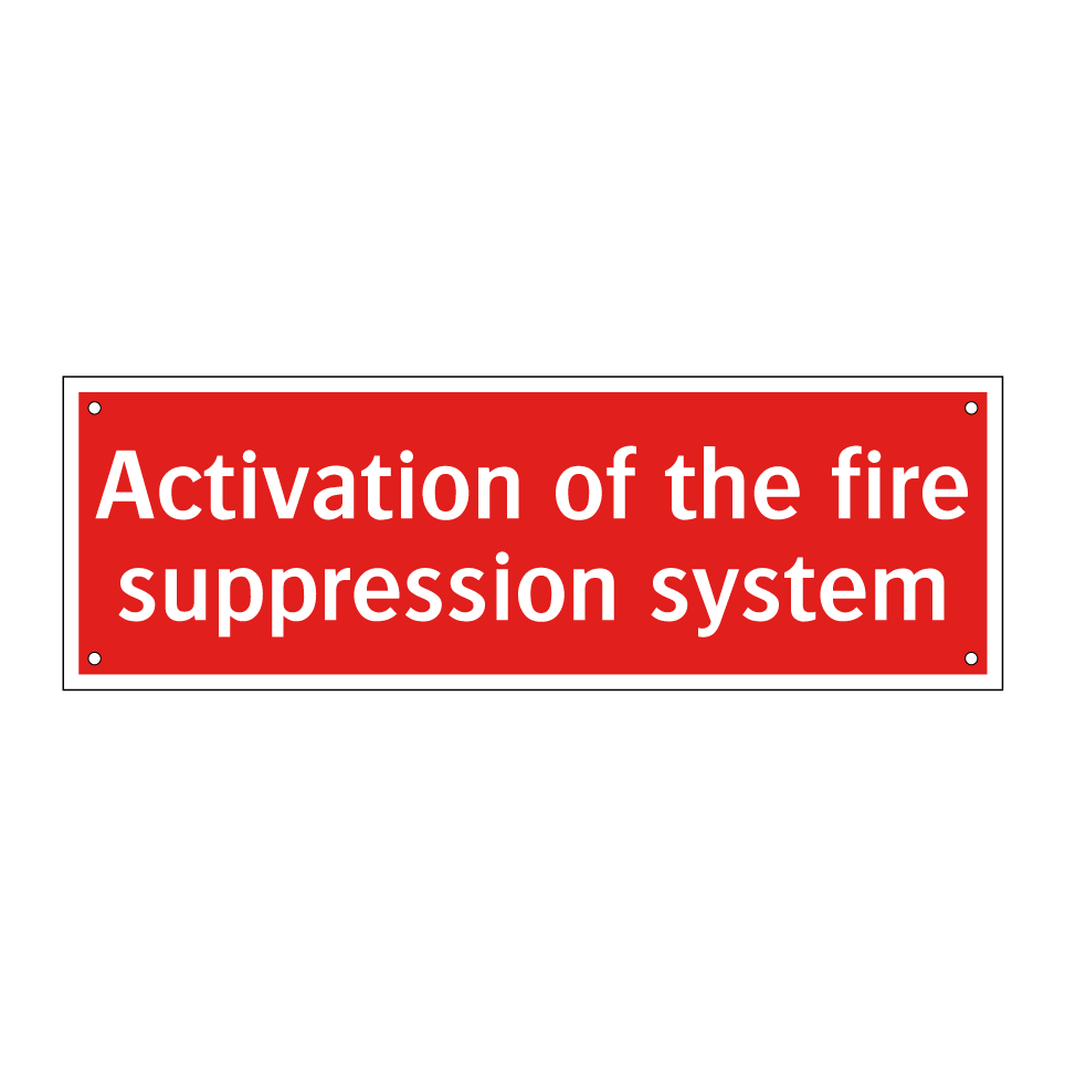 Activation of the fire suppression system