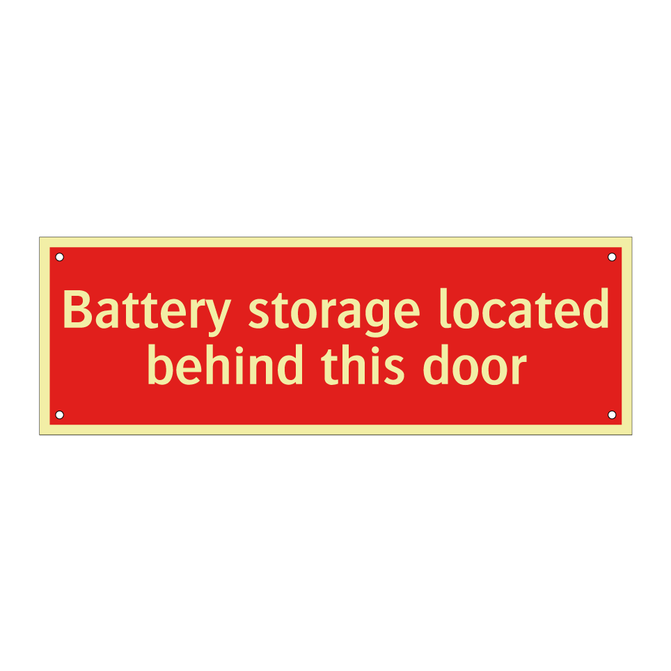 Battery storage located behind this door