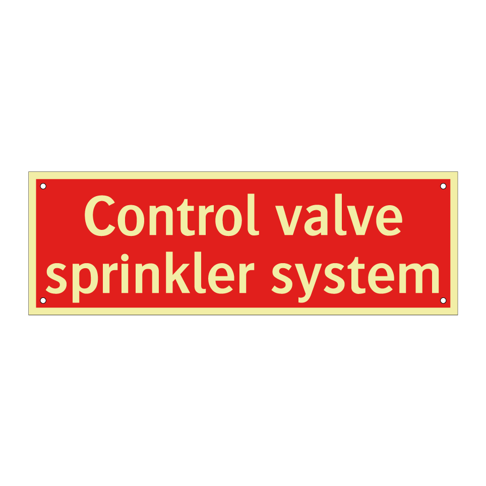 Control valve sprinkler system