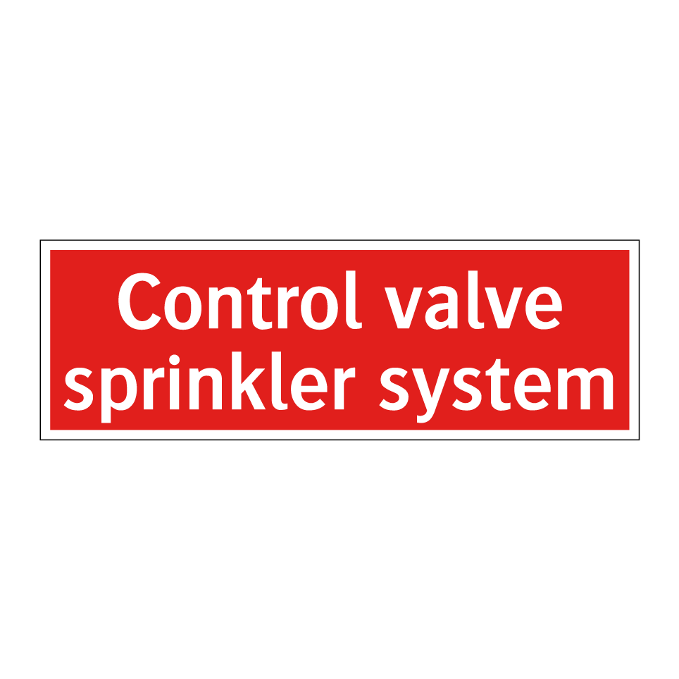 Control valve sprinkler system