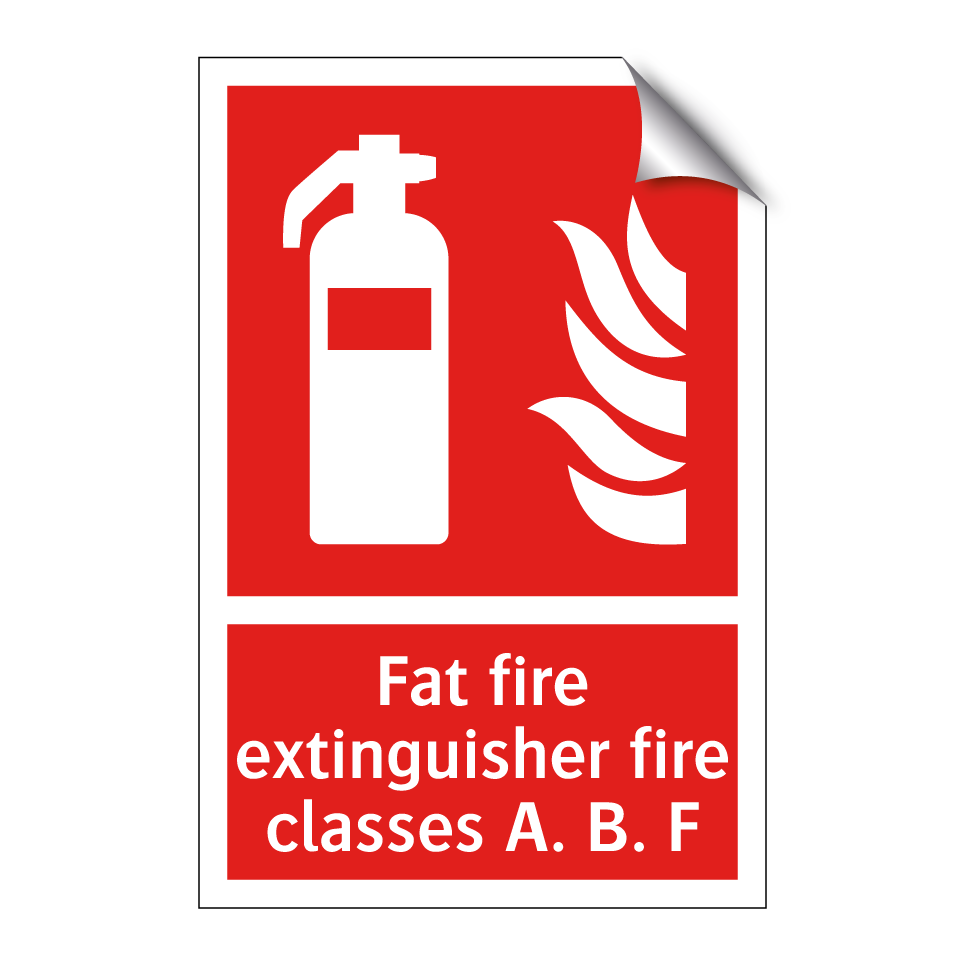 Fat fire extinguisher fire classes A. B. F