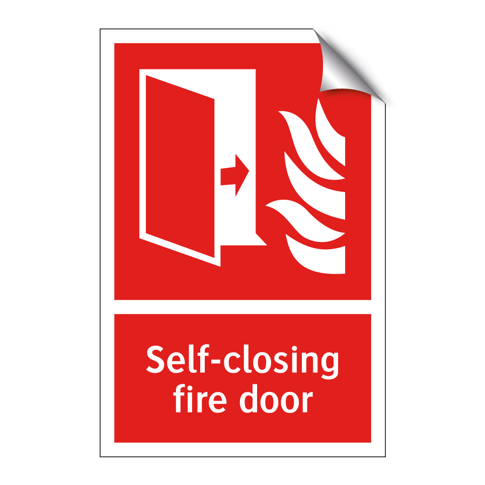 Self-closing fire door