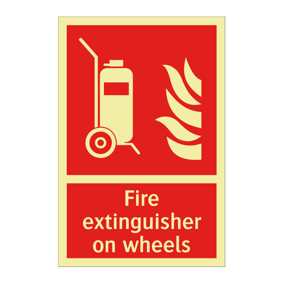 Fire extinguisher on wheels