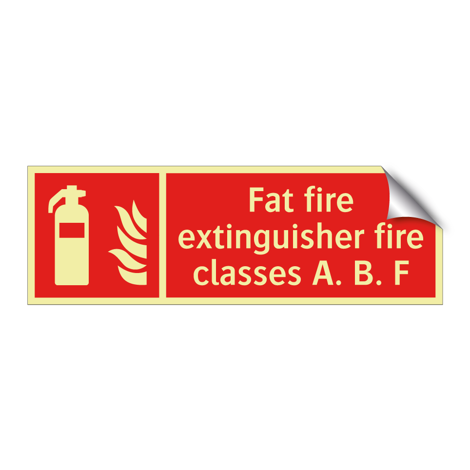 Fat fire extinguisher fire classes A. B. F