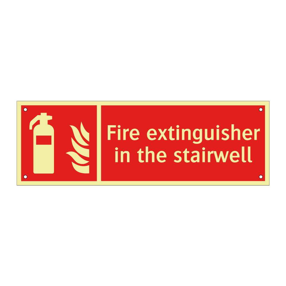 Fire extinguisher in the stairwell