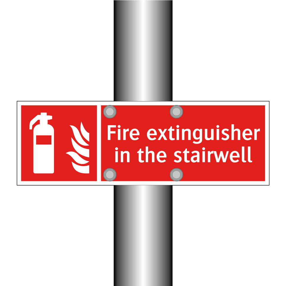 Fire extinguisher in the stairwell