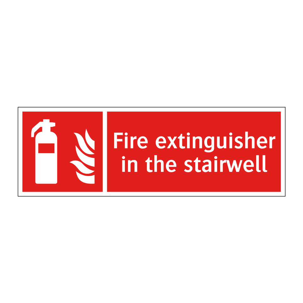 Fire extinguisher in the stairwell