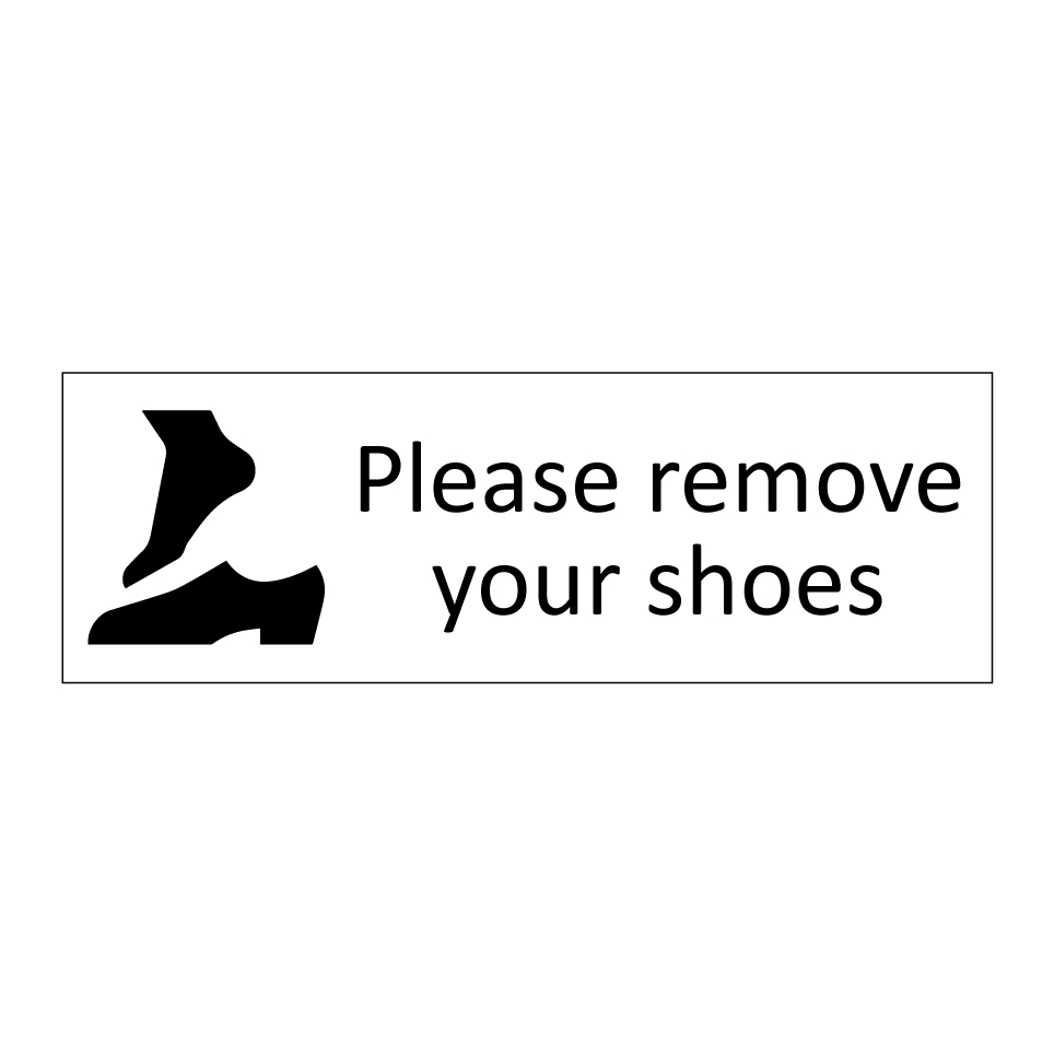 Please remove your shoes