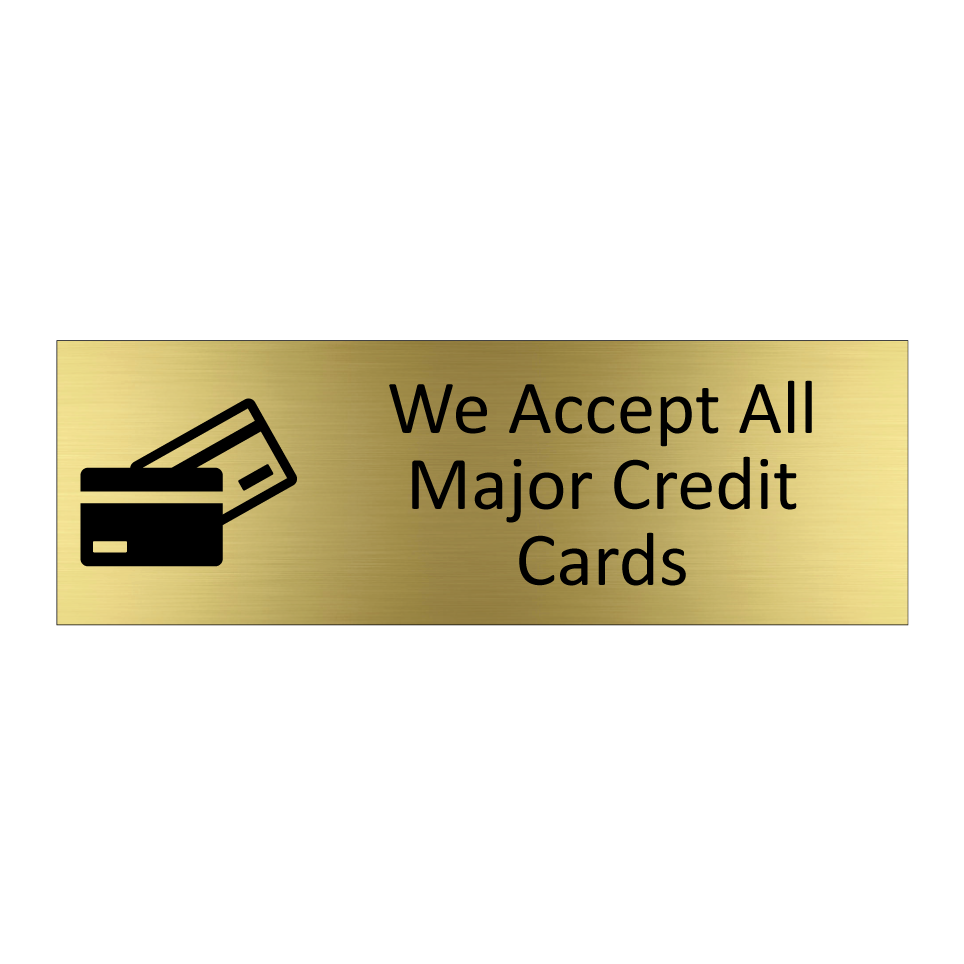 We Accept All Major Credit Cards