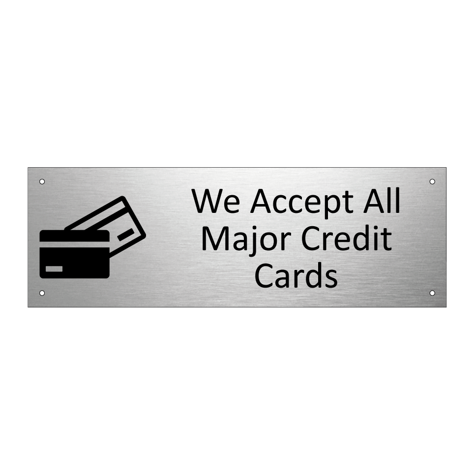 We Accept All Major Credit Cards