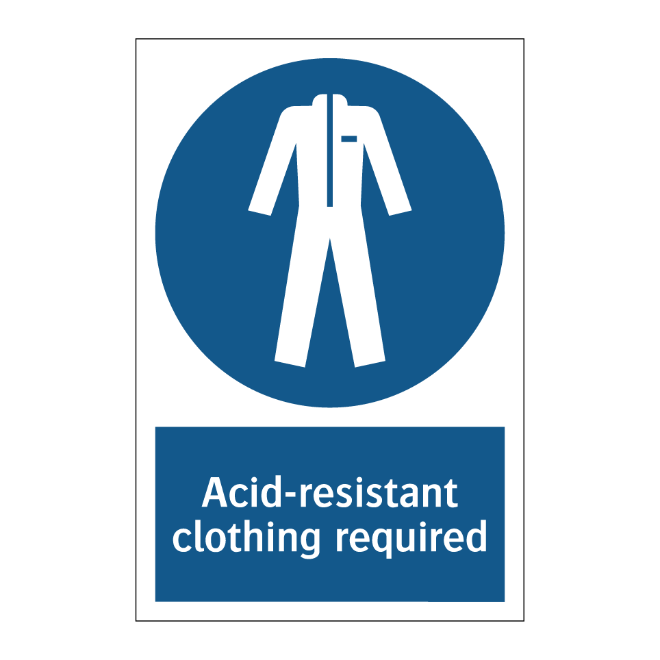 Acid-resistant clothing required