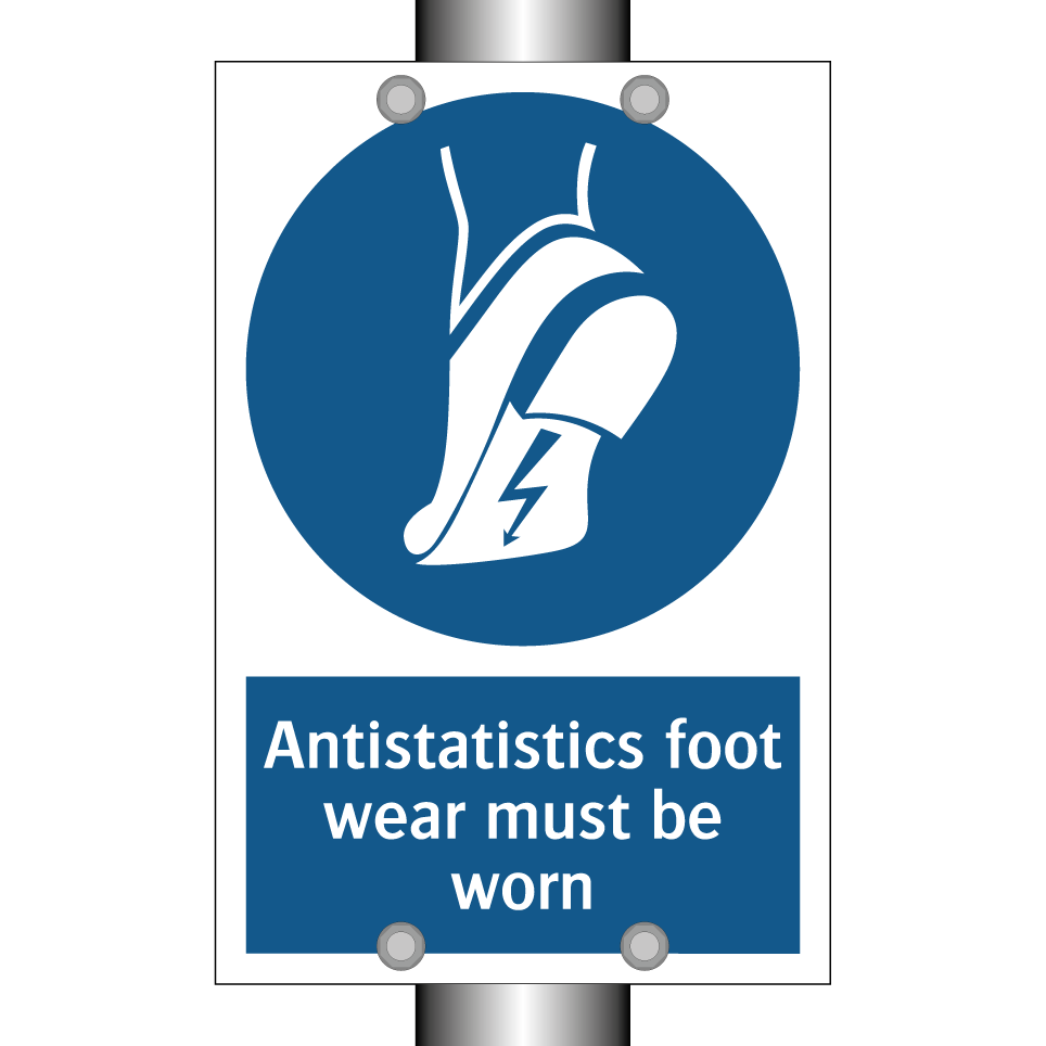 Antistatistics foot wear must be worn