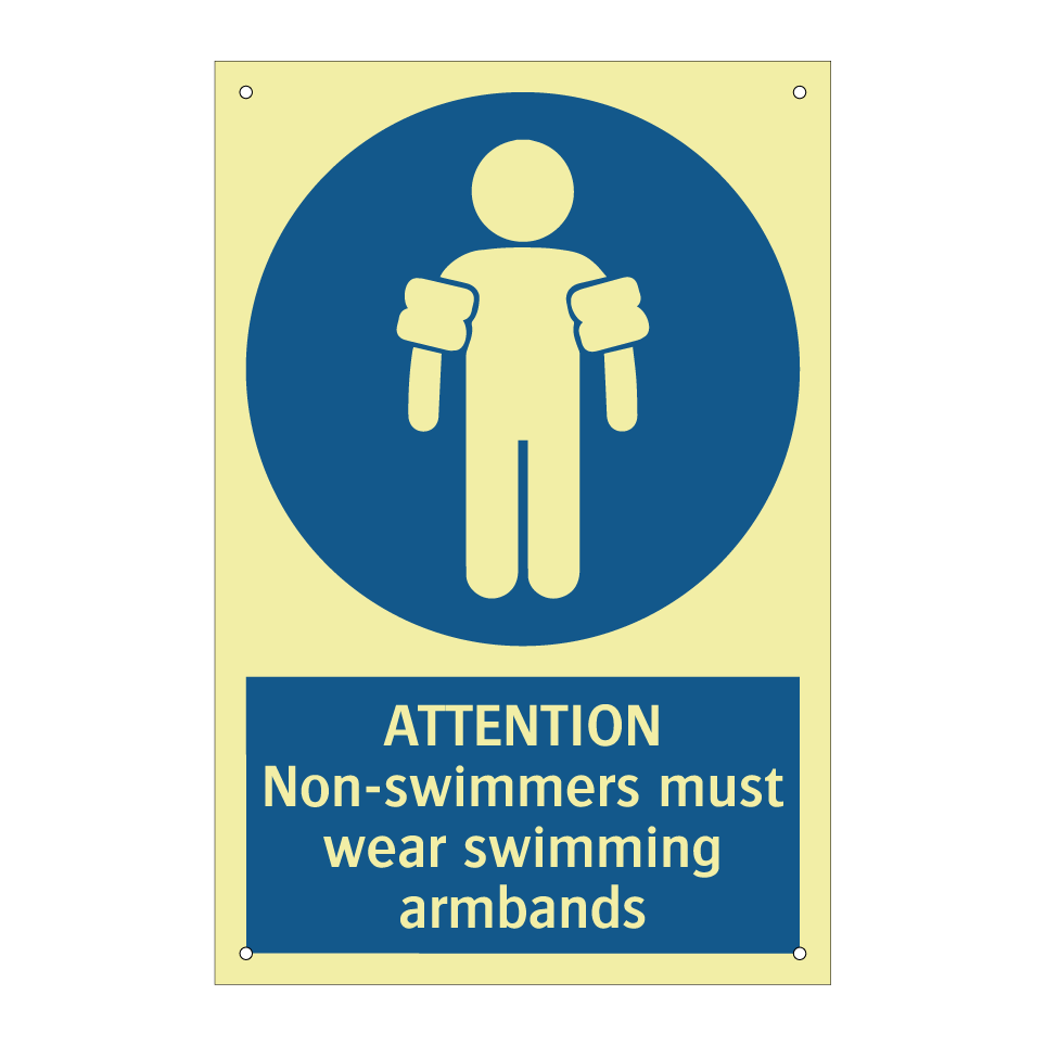 ATTENTION Non-swimmers must wear swimming armbands