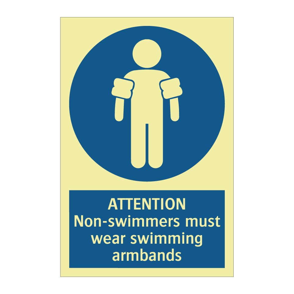 ATTENTION Non-swimmers must wear swimming armbands