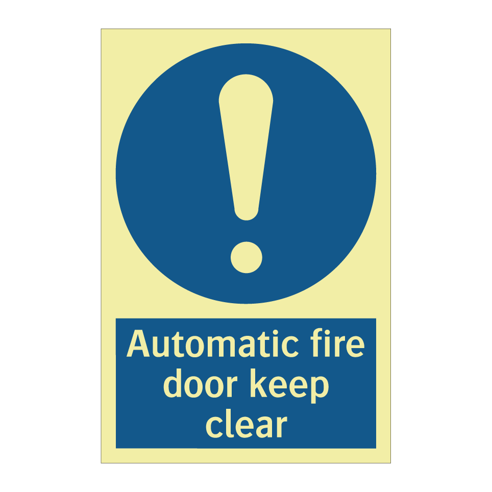 Automatic fire door keep clear