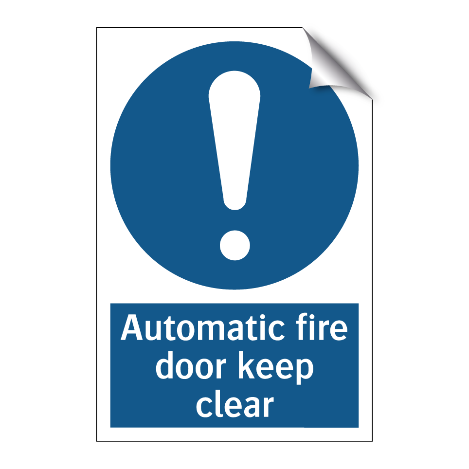 Automatic fire door keep clear