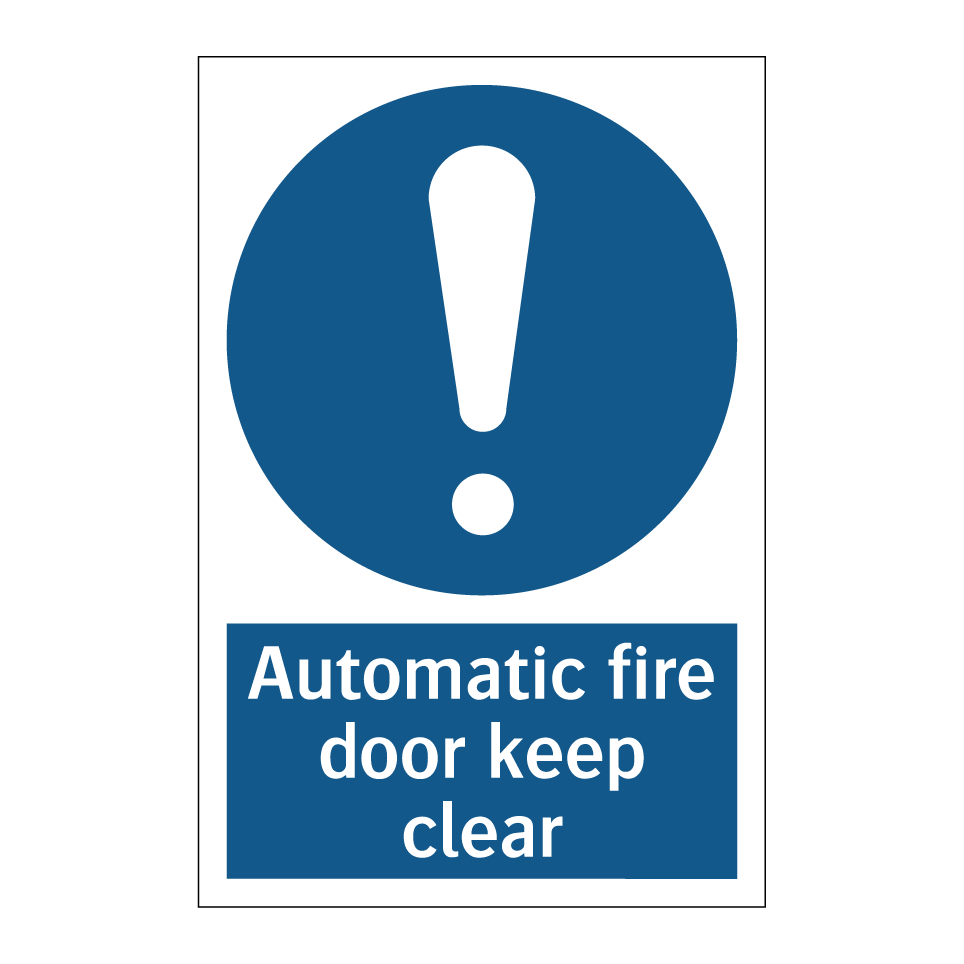 Automatic fire door keep clear