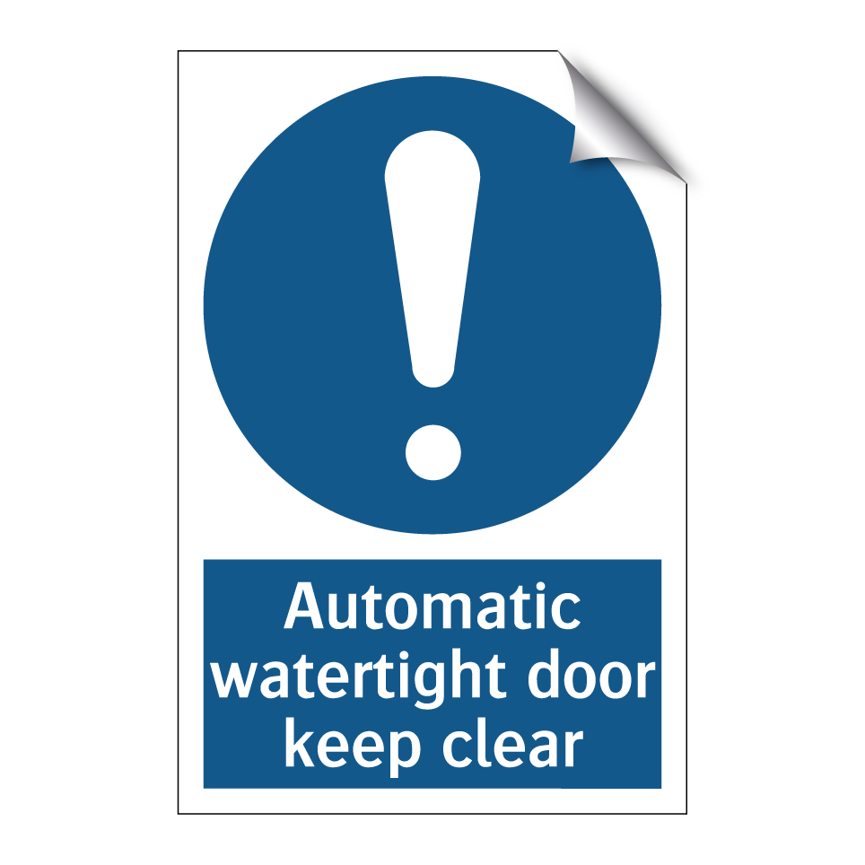 Automatic watertight door keep clear