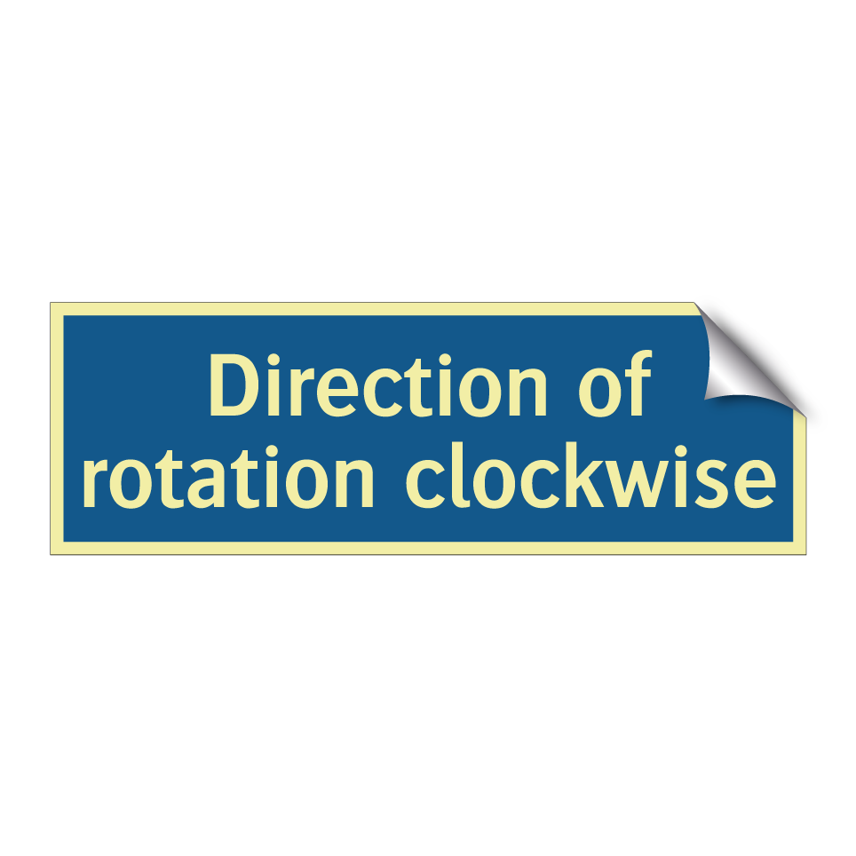 Direction of rotation clockwise