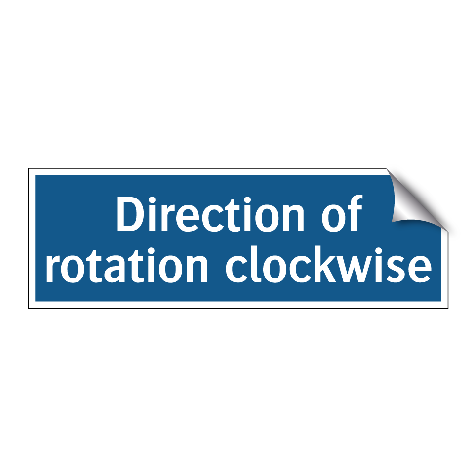 Direction of rotation clockwise