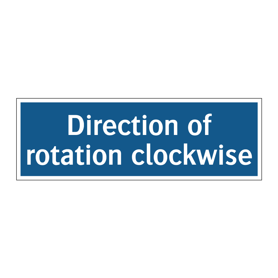 Direction of rotation clockwise