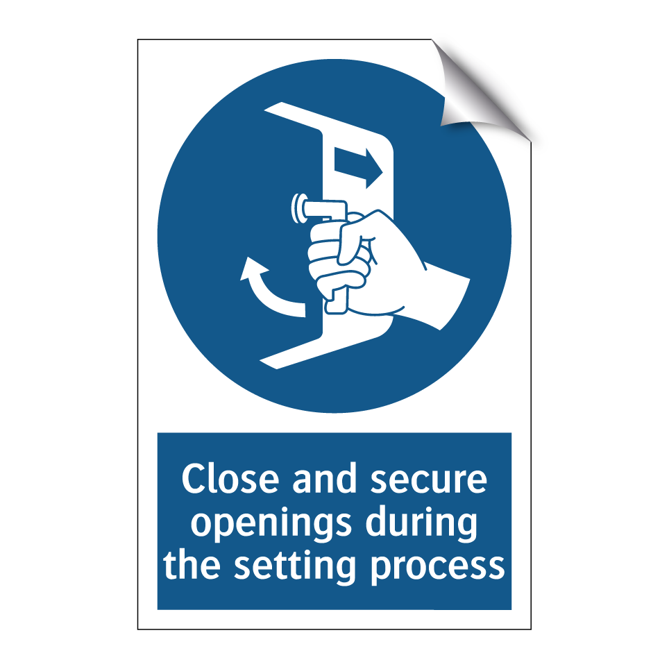 Close and secure openings during the setting process