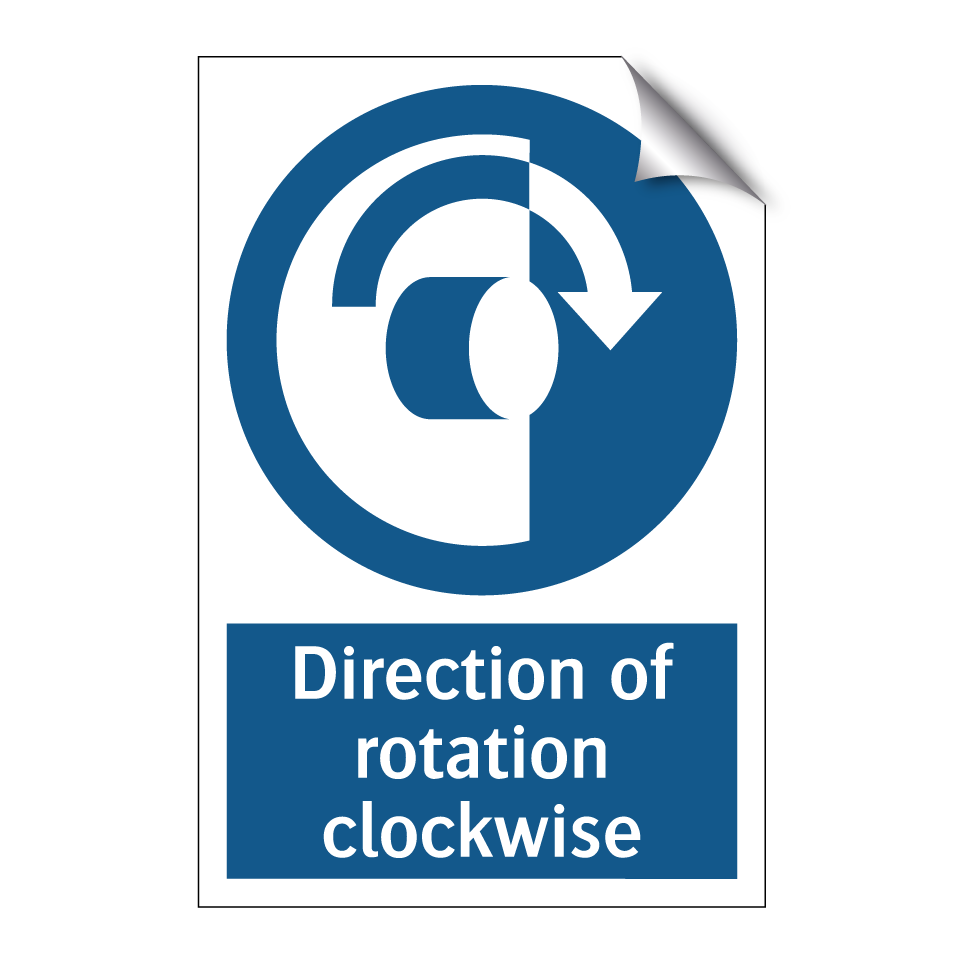 Direction of rotation clockwise