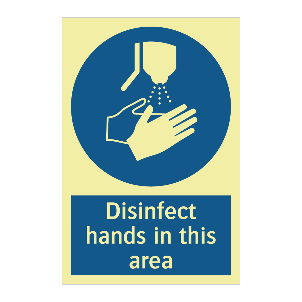 Disinfect hands in this area