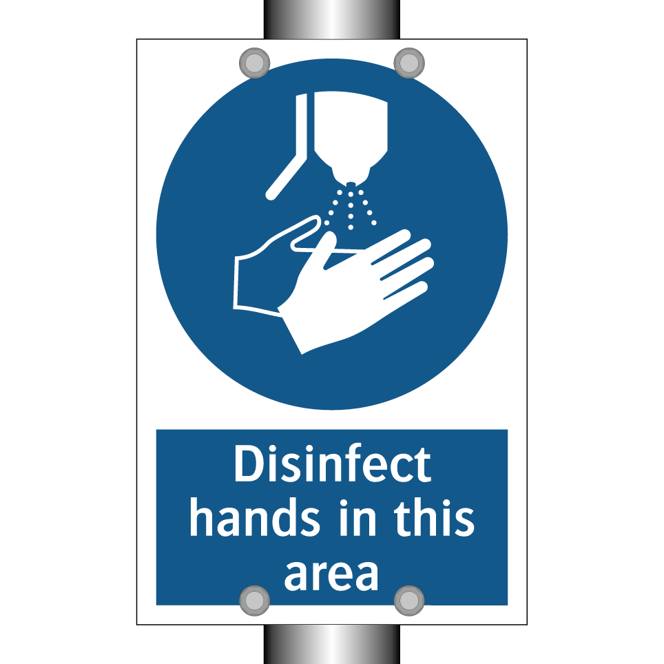 Disinfect hands in this area