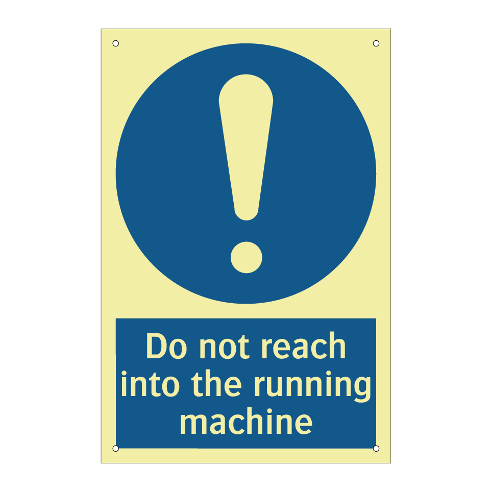 Do not reach into the running machine
