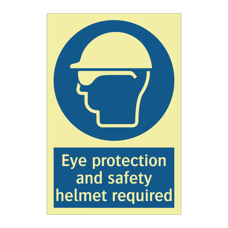 Eye protection and safety helmet required