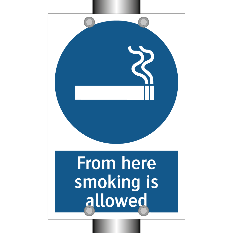 From here smoking is allowed