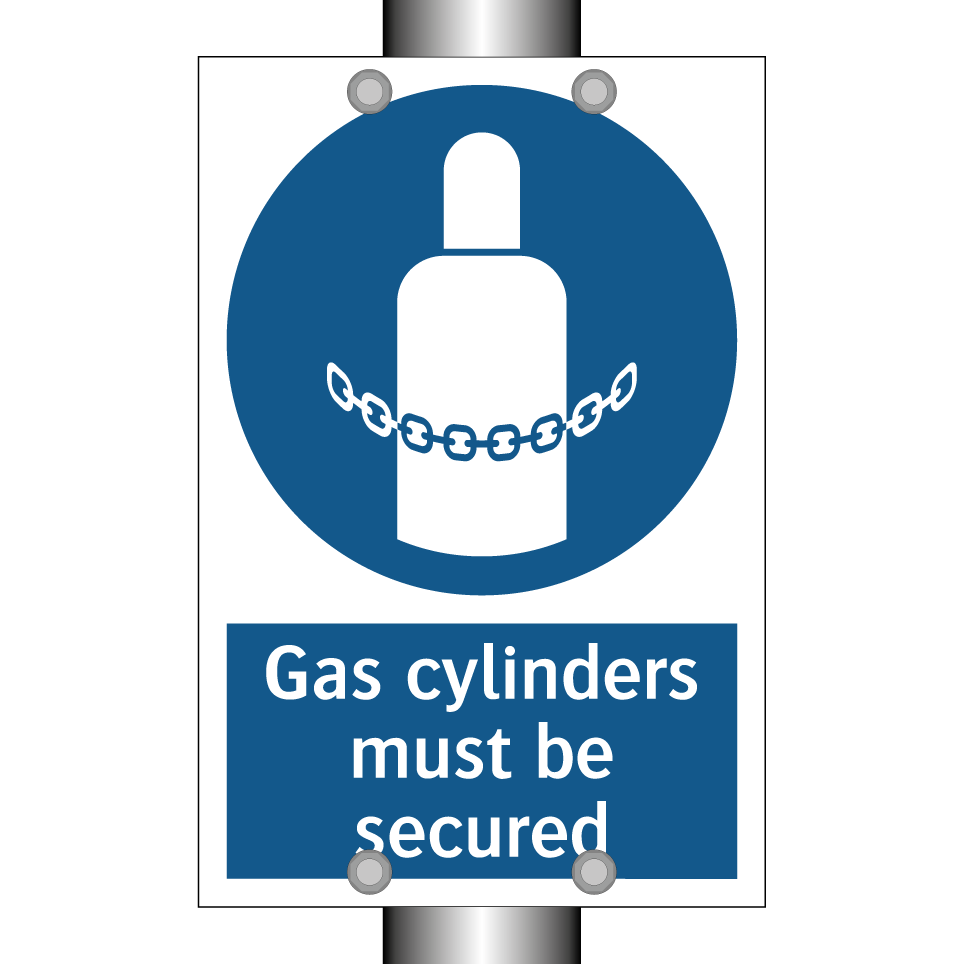Gas cylinders must be secured