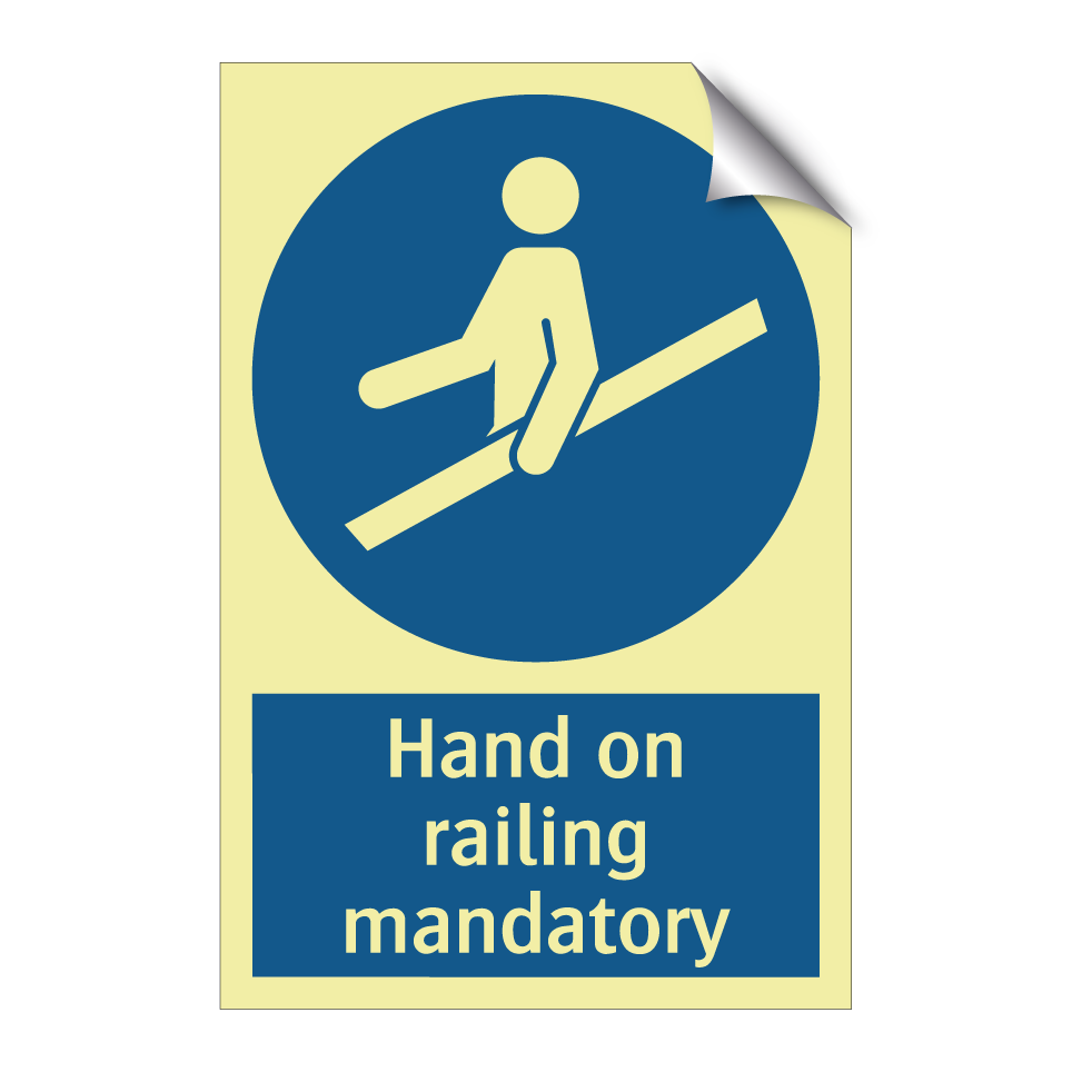 Hand on railing mandatory