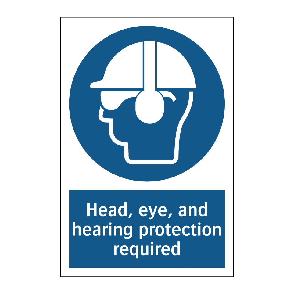 Head, eye, and hearing protection required