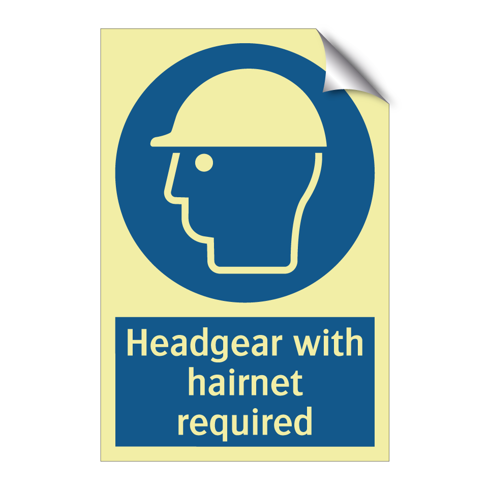 Headgear with hairnet required